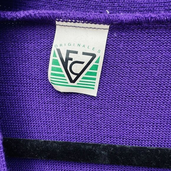 VFC7 Originales Vintage Womens Purple Open Front Embroidered Sequin Cardigan XL - Picture 4 of 12